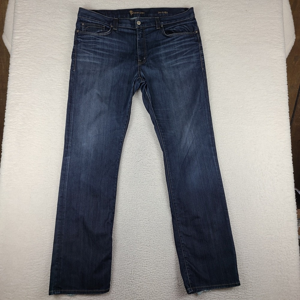 Fidelity Jeans Mens 40x36 Blue 50-11/40 Straight Leg Calvary Dark Wash Denim *